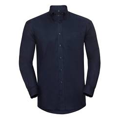 Herren Langarm Business Oxford Oberhemd mit Button-Down Kragen Easy Care Pflegeleicht Rückenpasse S bis 6XL, Navy (Dunkelblau) 3XL von noTrash2003