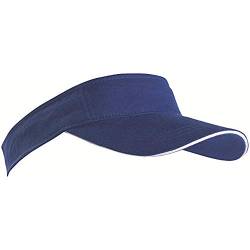 MB Caps Sport Sun Visor mit kontrastfarbenem Sandwich in 12 Farben für Golf, Tennis, Angeln von notrash2003® (Royalblau-Weiss) von noTrash2003