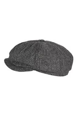 Schirmmütze Herren Flat, Shelby Mütze Gatsby Newsboy Cap Tellermütze Baker Boy Hut Flat Cap Größe S/M oder L/XL Sommer/Winter (S/M, Herringbone Grey) von noTrash2003