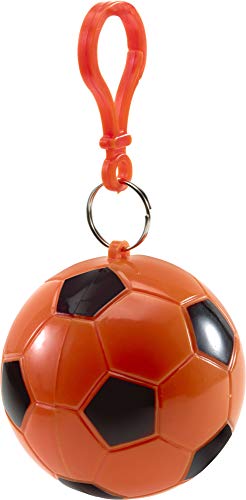 Universal Regenponcho im Fussball mit Karabinerhaken Fussball- Notfall Poncho Fussball (orange) ISO105-X12:2001 zertifiziert von notrash2003® von noTrash2003