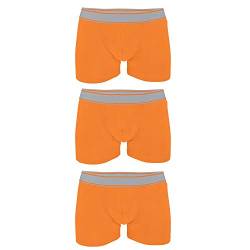 noTrash2003 3 Stück Sparset Herren Boxer Brief Boxer Unterhosen Boxershorts Underwear 95% Baumwolle 5% Elasthan (L, Orange) von noTrash2003