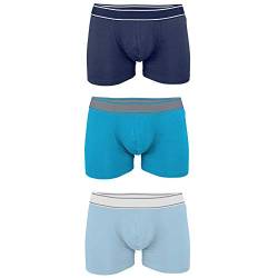 noTrash2003 3 Stück Sparset Herren Boxer Brief Boxer Unterhosen Boxershorts Underwear 95% Baumwolle 5% Elasthan (S, SkyBlue, Tropical Blue, Navy) von noTrash2003
