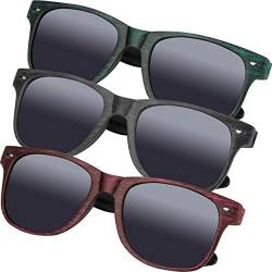 noTrash2003 3er Sparset Bundle Set Sonnenbrillen Damenbrillen und Herrenbrillen mit UV400 Schutz in Filterkategorie 3 im Retrostyle von noTrash2003