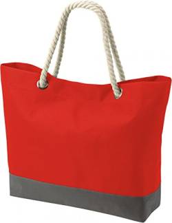 noTrash2003 XL Strandtasche Beachtasche Shopper in verschiedenen Farben verfügbar mit Kordel (Deep Red) von noTrash2003