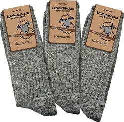 3 Paar Schafwollsocken - Socken aus 100% Schafwolle - naturwarm Größe 35/38 von normani