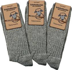 3 Paar Schafwollsocken - Socken aus 100% Schafwolle - naturwarm Größe 47/50 von normani