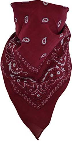 3 × Rocker & Biker Bandana Cap Kopftuch Halstuch in vielen Ausführungen Farbe Burgund/Schwarz von normani