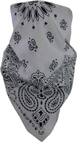 3 × Rocker & Biker Bandana Cap Kopftuch Halstuch in vielen Ausführungen Farbe Weiß/Schwarz von normani