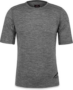 Herren Merino T-Shirt Short Sleeve Kurzarm Oberteil Funktionsoberteil 100% Merinowolle Thermounterwäsche Baselayer Farbe Hellgrau Größe XXL/56 von normani