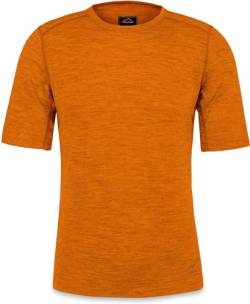 Herren Merino T-Shirt Short Sleeve Kurzarm Oberteil Funktionsoberteil 100% Merinowolle Thermounterwäsche Baselayer Farbe Orange Größe XL/54 von normani