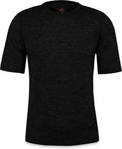 Herren Merino T-Shirt Short Sleeve Kurzarm Oberteil Funktionsoberteil 100% Merinowolle Thermounterwäsche Baselayer Farbe Schwarz Größe 6XL von normani