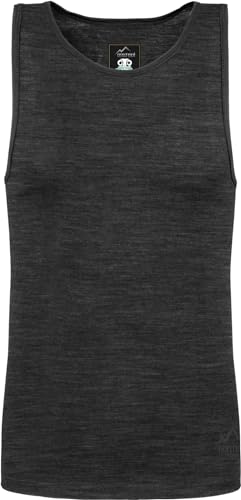 Herren Merino Unterhemd Trägerhemd Funktionsshirt 100% Merinowolle Tanktop 200 g/m² Outdoor Shirt Farbe Anthrazit Größe 3XL/58 von normani