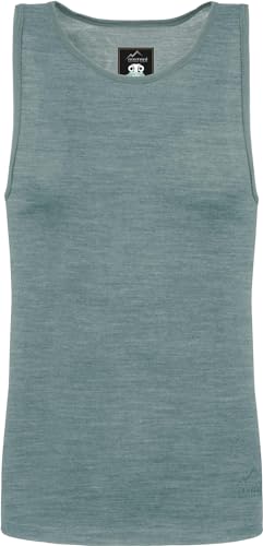 Herren Merino Unterhemd Trägerhemd Funktionsshirt 100% Merinowolle Tanktop 200 g/m² Outdoor Shirt Farbe Blau Größe XL/54 von normani