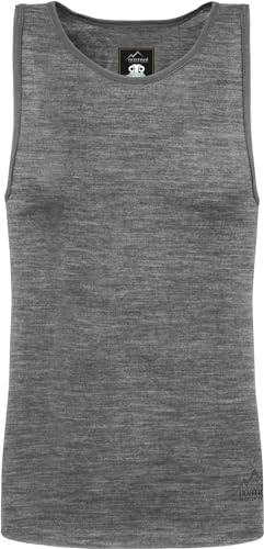 Herren Merino Unterhemd Trägerhemd Funktionsshirt 100% Merinowolle Tanktop 200 g/m² Outdoor Shirt Farbe Grau Größe M/50 von normani