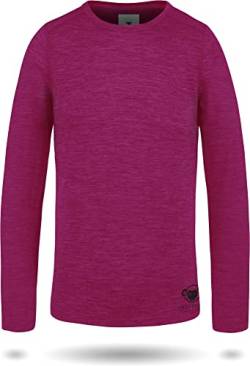 Kinder Merino Langarm Shirt Ski-Unterhemd Thermounterwäsche Funktionsshirt aus 100% Bio-Merinowolle für Junge und Mädchen Farbe Fuchsia Größe 134-140 von normani