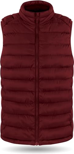 Kinder Steppweste Übergangsweste gefütterte Outdoor Weste Ärmellose Jacke für Junge und Mädchen mit Reißverschlusstaschen 98 bis 176 Farbe Bordeaux Größe 158-164 von normani