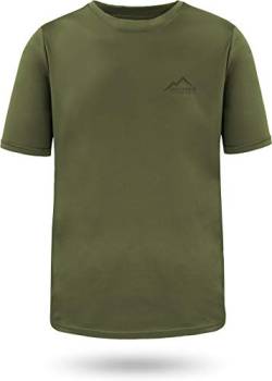 Sportswear Funktions-Sport Kurzärmliges T-Shirt für Herren mt Cooling-Material und Sonnenschutz-30+ Farbe Grün Größe L von normani