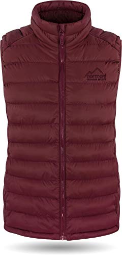 Wattierte Steppweste für Damen Winterweste Bodywarmer Sportweste mit Stehkragen und Seitentaschen - WINDDICHTE Outdoor-Weste Ärmellose Übergangsweste Farbe Bordeaux Größe S von normani