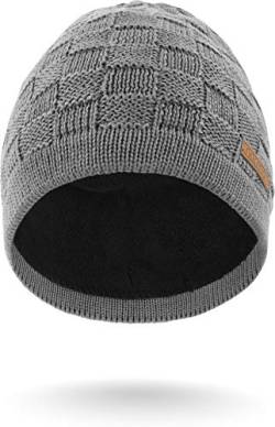 Wintermütze aus Merinowolle -Yuma für Damen und Herren extra warm und weich Farbe Grau von normani