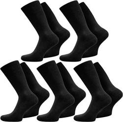 normani 10 Paar Elegante Herrensocken in Schwarz oder Weiß aus 100% Baumwolle, ohne Naht Farbe Schwarz Größe 47/50 von normani