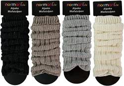 normani 4 Paar Alpaka Grobstrick Stulpen Legwärmer mit Alpakawolle Farbe Gemischt von normani