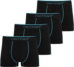 normani 4 x Boxershorts aus Baumwolle für Männer - Herren Retroshorts Unterwäsche in S - 4XL Farbe Türkis Größe M von normani