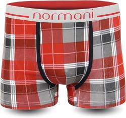 normani 4 × Herren Boxershorts Retropants Stretch Baumwolle exkluxive Motive Farbe Scottish Check - Dark Red Größe XL von normani