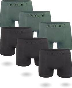 normani 6 oder 12 Mikrofaser-Unterhosen für Herren | atmungsaktive Sport-Funktions-Unterwäsche | Boxershorts | Retroshorts für Männer (Gr. S-3XL) Farbe 3 x Oliv / 3 x Anthrazit Größe S/M von normani