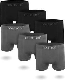 normani 6 oder 12 Mikrofaser-Unterhosen für Herren | atmungsaktive Sport-Funktions-Unterwäsche | Boxershorts | Retroshorts für Männer (Gr. S-3XL) Farbe 3 x Schwarz / 3 x Grau Größe L/XL von normani