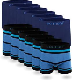 normani 6 oder 12 Mikrofaser-Unterhosen für Herren | atmungsaktive Sport-Funktions-Unterwäsche | Boxershorts | Retroshorts für Männer (Gr. S-3XL) Farbe 6 x Blau / 6 x Blau-Hellblau Größe S/M von normani
