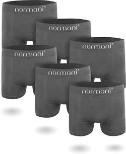 normani 6 oder 12 Mikrofaser-Unterhosen für Herren | atmungsaktive Sport-Funktions-Unterwäsche | Boxershorts | Retroshorts für Männer (Gr. S-3XL) Farbe 6 x Grau Größe L/XL von normani