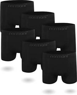 normani 6 oder 12 Mikrofaser-Unterhosen für Herren | atmungsaktive Sport-Funktions-Unterwäsche | Boxershorts | Retroshorts für Männer (Gr. S-3XL) Farbe 6 x Schwarz Größe L/XL von normani