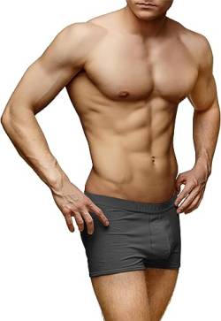 normani 6X weiche Bambus Boxershorts Unterhosen für Herren - Unterwäsche aus Viskose für Männer Farbe Anthrazit Größe M von normani