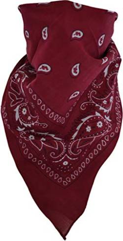 normani Bandana Biker Kopftuch in verschiendenen Farben - 2-100 Stück wählbar Farbe Burgund/Schwarz Größe 3 Stück von normani