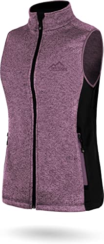 normani Damen Strickweste Outdoor Fleeceweste mit Reißverschlusstaschen und Neopren - Ärmellose Outdoor Weste Übergangsweste, warme 310 g/m² Grammatur Farbe Violett Größe 3XL von normani