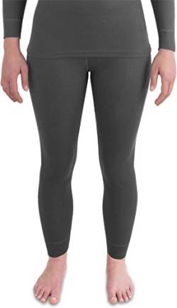 normani Damen Thermo-Unterhose lang mit Quick-Dry-Funktionsmaterial in Rippoptik - Funktionsunterhose warm, weich, schnelltrocknend und atmungsaktiv Farbe Anthrazit Größe S von normani