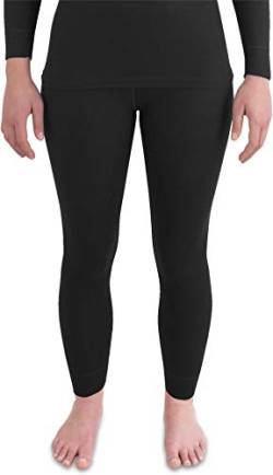 normani Damen Thermo-Unterhose lang mit Quick-Dry-Funktionsmaterial in Rippoptik - Funktionsunterhose warm, weich, schnelltrocknend und atmungsaktiv Farbe Schwarz Größe XS von normani