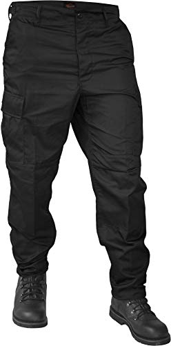 normani Freizeithose/BDU/US Ranger Hose mit seitlich verstellbaren Taillenweite Farbe Dunkelschwarz Größe XL von normani