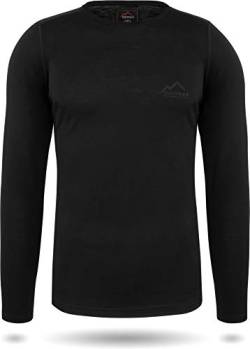 normani Herren Merino Unterhemd Premium Oberteil Rundhalsausschnitt Funktionsoberteil 100% Merinowolle Thermounterwäsche Baselayer Skipullover Farbe Dunkelschwarz Größe 4XL/60 von normani