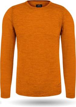 normani Herren Merino Unterhemd Premium Oberteil Rundhalsausschnitt Funktionsoberteil 100% Merinowolle Thermounterwäsche Baselayer Skipullover Farbe Orange Größe 4XL/60 von normani