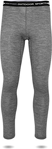 normani Herren Merino Unterhose Thermounterwäsche Funktionshose Lang Baselayer Leggins Ski-Winterhose - 100% Merinowolle 200 g/m² Farbe Hellgrau Größe 6XL von normani