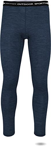 normani Herren Merino Unterhose Thermounterwäsche Funktionshose Lang Baselayer Leggins Ski-Winterhose - 100% Merinowolle 200 g/m² Farbe Navy Größe 3XL/58 von normani