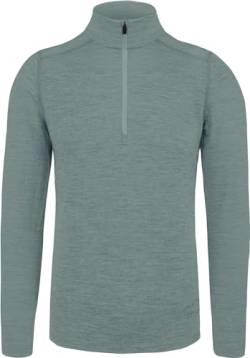 normani Herren Premium Merino Outdoor Langarm-Shirt Longsleeve mit Reißverschluss, 100% Merinowolle Pullover mit 1/4 Zip Farbe Blau Größe 4XL/60 von normani