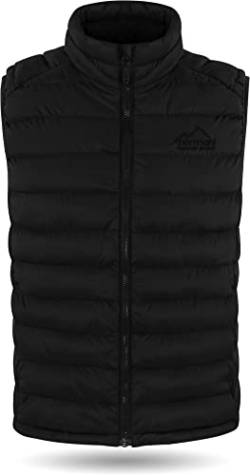 normani Herren Wattierte Steppweste winddichter Bodywarmer Winterweste Outdoor-Funktionsweste Ärmellos mit Stehkragen und Reißverschlussseitentaschen Farbe Dunkelschwarz Größe L/52 von normani