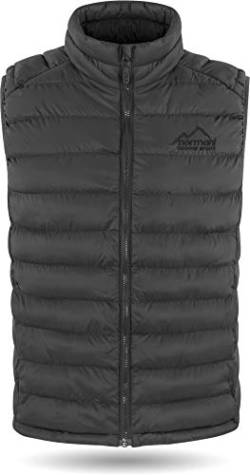 normani Herren Wattierte Steppweste winddichter Bodywarmer Winterweste Outdoor-Funktionsweste Ärmellos mit Stehkragen und Reißverschlussseitentaschen Farbe Grau Größe L/52 von normani