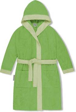normani Kinder-Bademantel mit Kapuze aus 100% Bio-Baumwolle - für Jungen und Mädchen Farbe Grün Größe 134/140 von normani