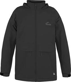 normani Kinder Softshell Regenjacke gefüttert mit Kapuze - Übergangsjacke mit 3M Reflektoren für Junge und Mädchen - Atmungsaktiv Farbe Schwarz Größe S von normani