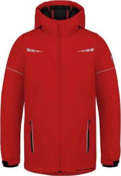 normani Kinder Winterjacke Wasserdichte Softshelljacke Skijacke Übergangsjacke Outdoorjacke mit Kapuze für Junge und Mädchen - Wassersäule: 11.000 mm Farbe Rot Größe 110-116 von normani