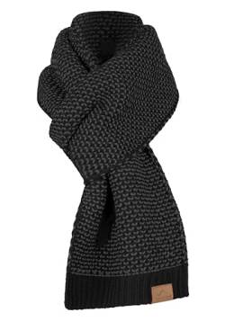 normani Merino Winterschal Strickschal warmer Wollschal Halswärmer - extra Lang 165 cm - für Damen und Herren Farbe Schwarz/Anthrazit von normani