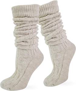 normani Original Trachtensocken Trachten Strümpfe Socken Natur Farbe Beige lang Größe 47-50 von normani